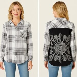 Tolani Emma Blouse – Bandana Back Western Shirt (NWT) Viscose Cotton Corduroy CS